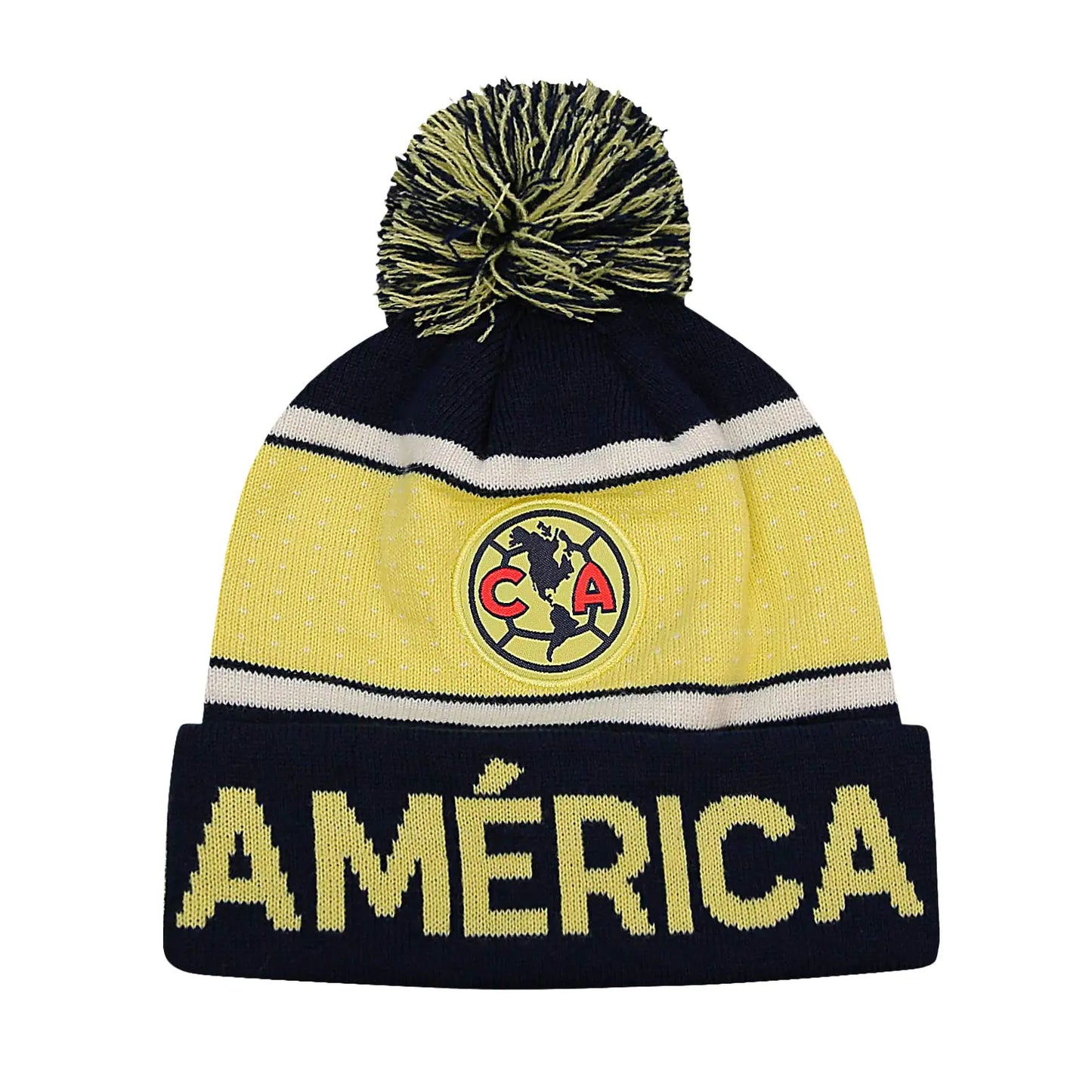 Icon Sports Federacion Mexicana de Futbol Asociacion Club America Pegged Team Pom Beanie Navy OSFM (CA44BN-2)