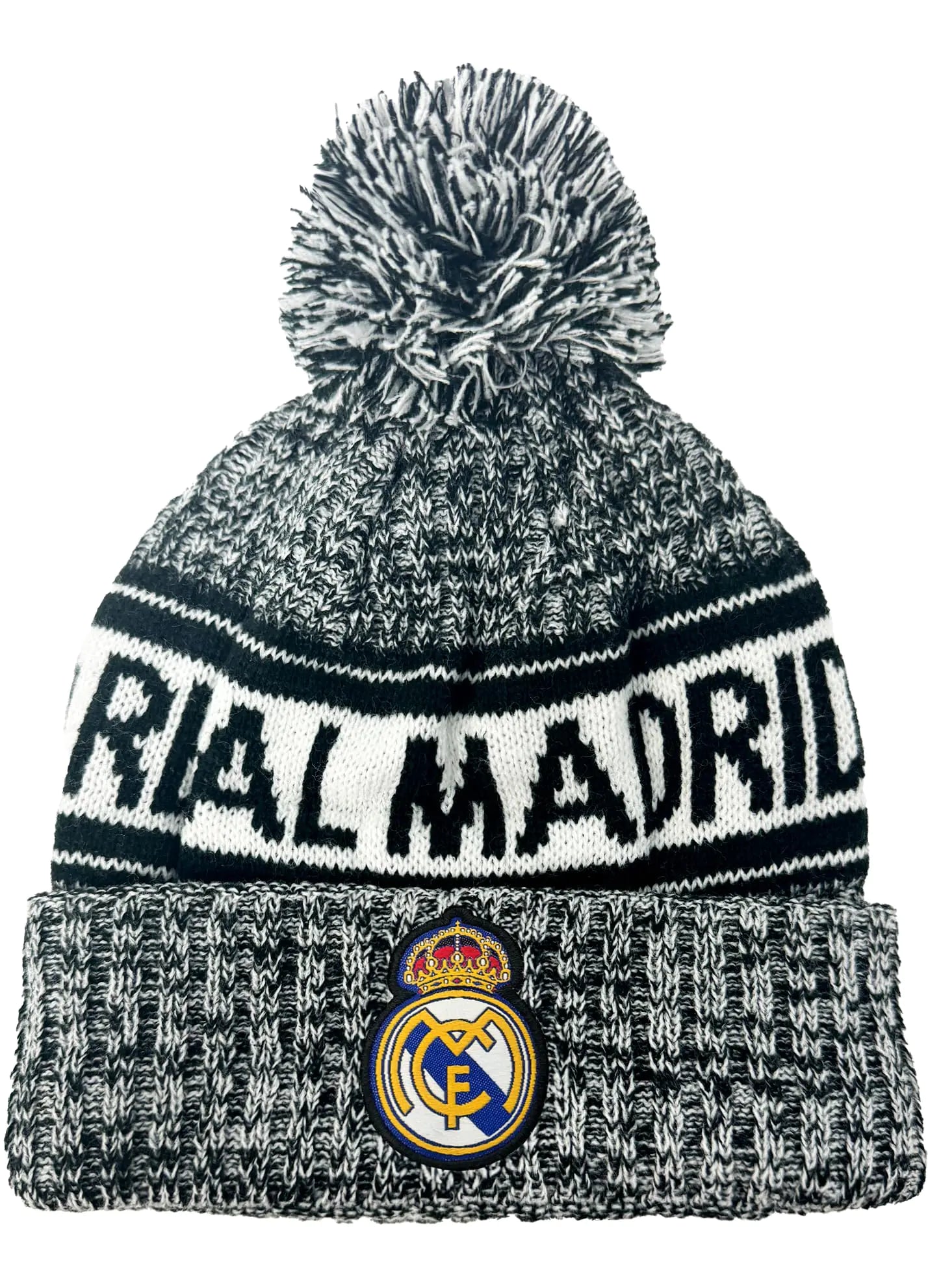 Kids Real Madrid Knit Beanie Winter Hat Licensed Youth R. Madrid Soccer Skull Cap Beanie White