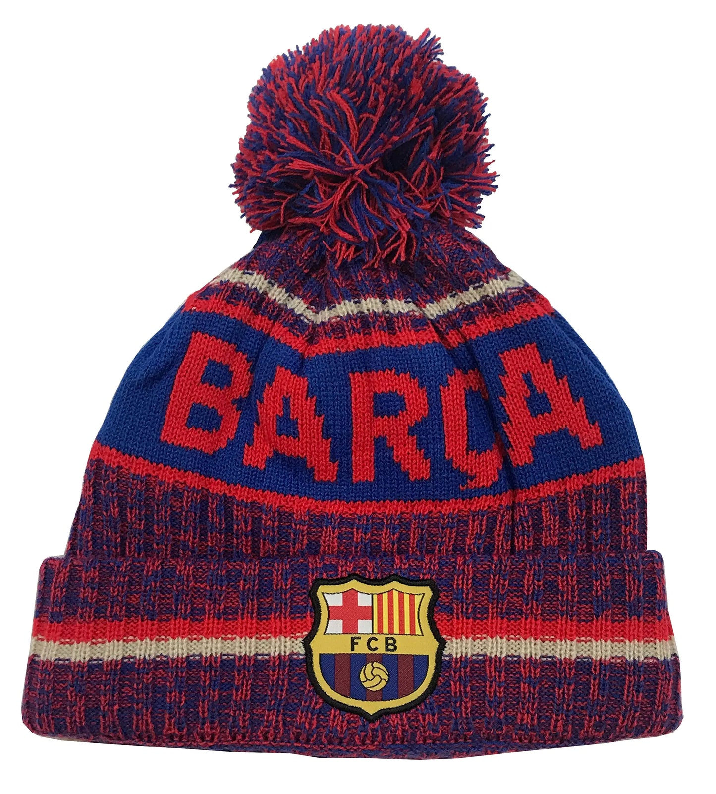 Icon Sports FC Barcelona Identity Team Pom Beanie Blue