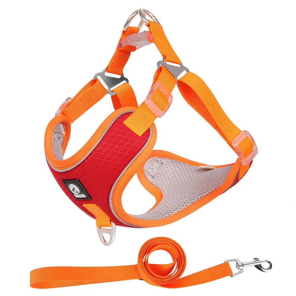 Adjustable Breathable Pet Harness with Leash