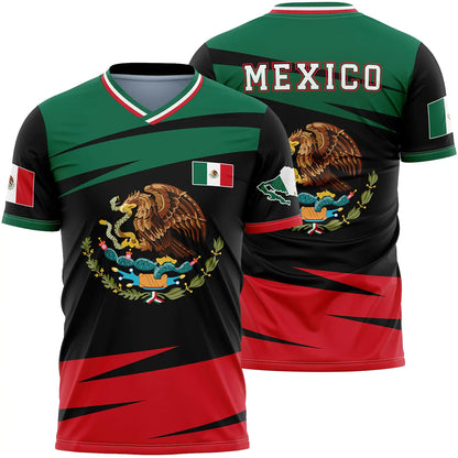 Mens Mexico Soccer Jersey Mexican Flag Jerseys Sports Mexico Shirt Mexico Jersey Athletic Top Shirt Black Size XL