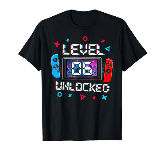 Level 6 Unlocked Gamer 6th Birthday Gift Video Game Boys T-Shirt