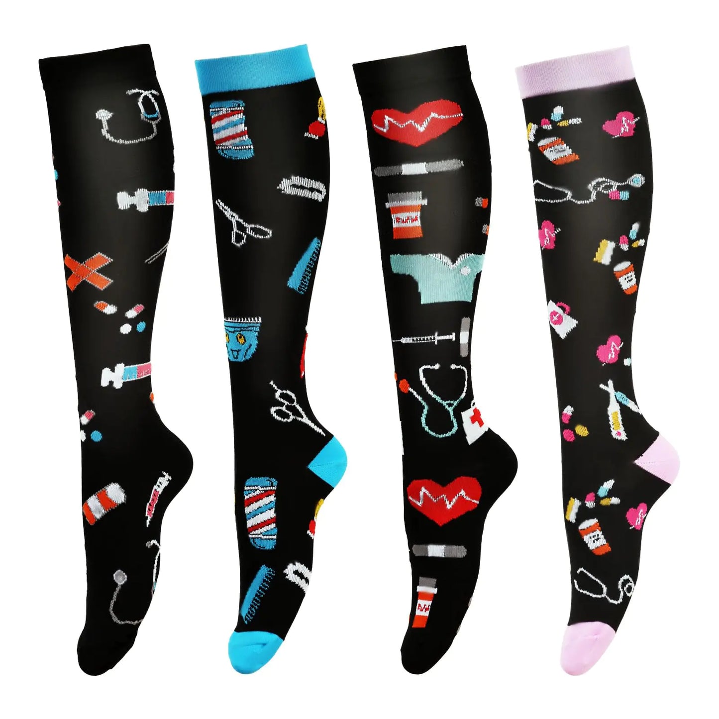 Socks for Women & Men Circulation Long Stockings Support for Nurses Pregnant Hiking Riding Running