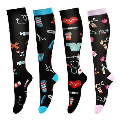 Socks for Women & Men Circulation Long Stockings Support for Nurses Pregnant Hiking Riding Running