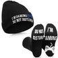 Do Not Disturb Gaming Socks Novelty Gamer Hat Funny Unisex Socks Cap for Kid Teen Men Women Game Lovers (White Printing)