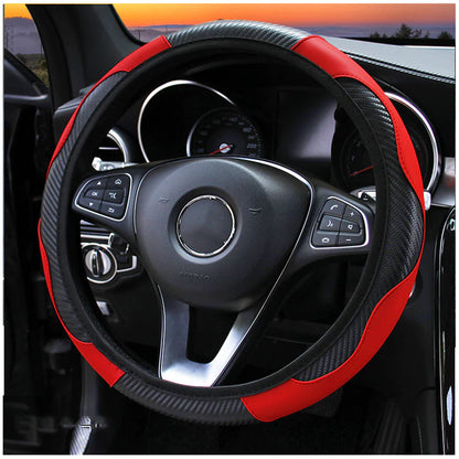 Carbon Fiber Sports Car Steering Wheel Cover – No Inner Ring, Universal 38cm