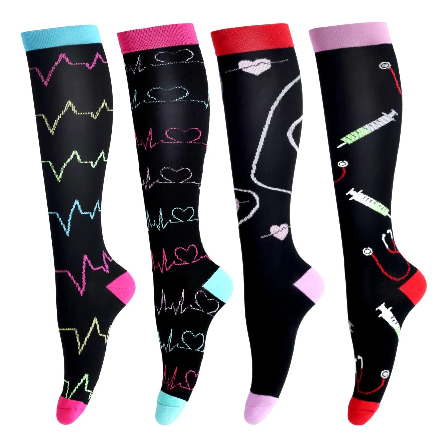 Socks for Women & Men Circulation Long Stockings Support for Nurses Pregnant Hiking Riding Running