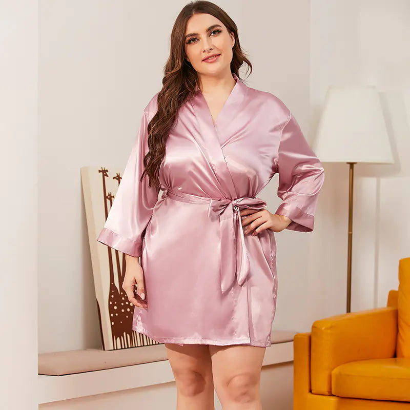 Plus Size Silk Robe for Women - Summer Loungewear
