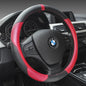 Genuine Leather Steering Wheel Cover - Carbon Fiber Design