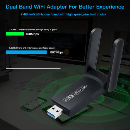 1200M Dual-Band Wireless Network Card