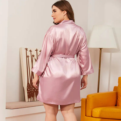 Plus Size Silk Robe for Women - Summer Loungewear