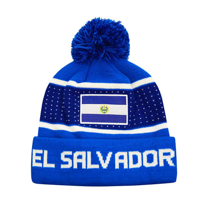 Sports El Salvador Country Beanie - Pegged Unisex Pom Beanie