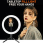 10-Inch Desktop Phone Stand with Ring Light for Selfies