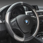 Genuine Leather Steering Wheel Cover - Carbon Fiber Design