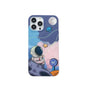 for iPhone 16 Cute Case Cool Cartoon Astronaut Space Moon Planet Moon Laser Glitter Bling Design Stylish IMD Bumper Shockproof Anti-Slip Protector Fashion Case (Moon iPhone 16)