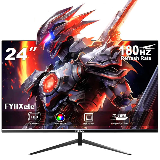FYHXele 24 Inch Gaming Monitor FHD 1080P Fast IPS 180Hz 165Hz Refresh Rate 1ms HDR Computer Monitor HDMI DisplayPort Eye Care for Gamers Compatible Wall Mountable Installs-Black