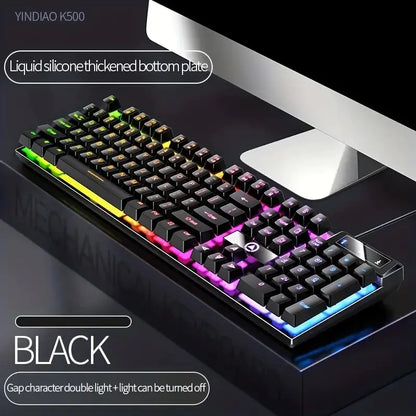 Cool Mechanical Feel USB Wired Gaming Keyboard for Office