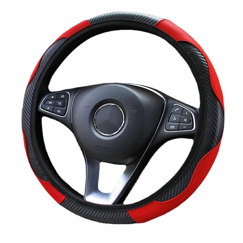 Carbon Fiber Sports Car Steering Wheel Cover – No Inner Ring, Universal 38cm