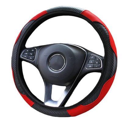 Carbon Fiber Sports Car Steering Wheel Cover – No Inner Ring, Universal 38cm