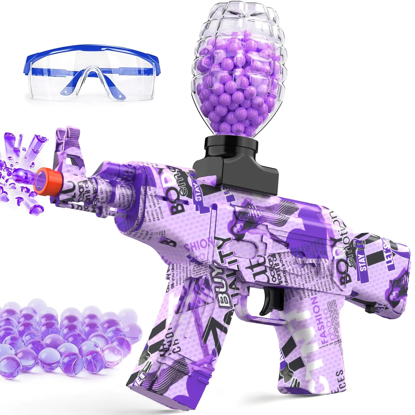 Gel Blaster Gun Gel Gun Automatic Electric Splatter Ball Blaster Toy for Outdoor Activities Birthday Christmas Team Games Ages 14+ (Purple)
