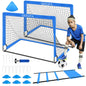 Folding Square Football gate for Kids - 2 Set of 4 x 3 Portable Pop Up Soccer Net porterias de Futbol Soccer Soccer Training Equipment Set for Outdoor Kids Youth Toddler Sports Games