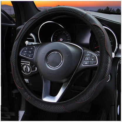 Carbon Fiber Sports Car Steering Wheel Cover – No Inner Ring, Universal 38cm