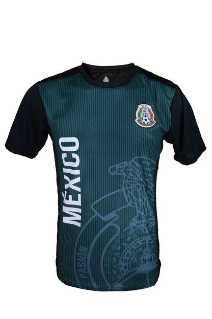Icon Sports Men Mexico National Football Team Soccer Poly Shirt Jersey -01 Large