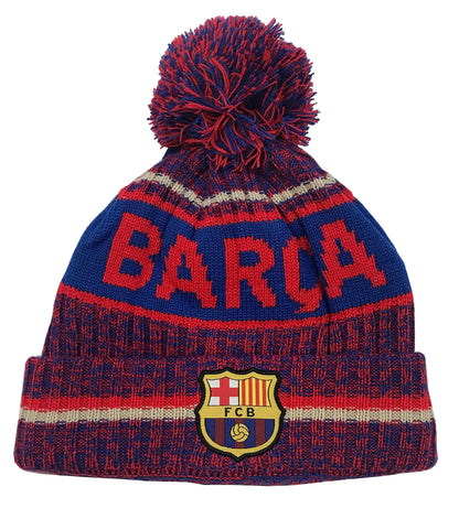 Icon Sports FC Barcelona Identity Team Pom Beanie Blue