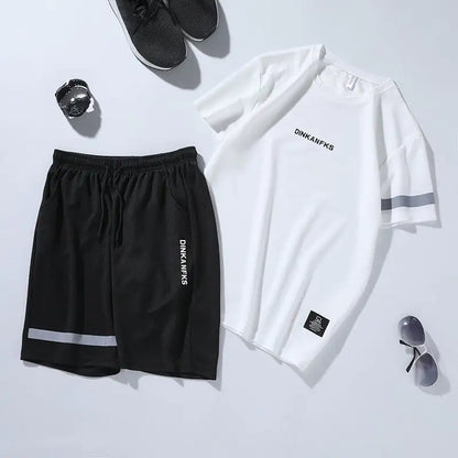 Men's Running Gym Short-Sleeve Sportswear Set