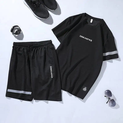 Men's Running Gym Short-Sleeve Sportswear Set