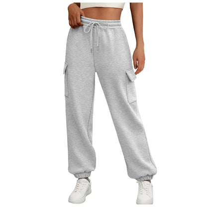 Women's Sweatpants Fleece Lined Baggy Athletic Jogger Trousers With Pockets Fall Casual Trendy Cargo Pants Fall Outfits